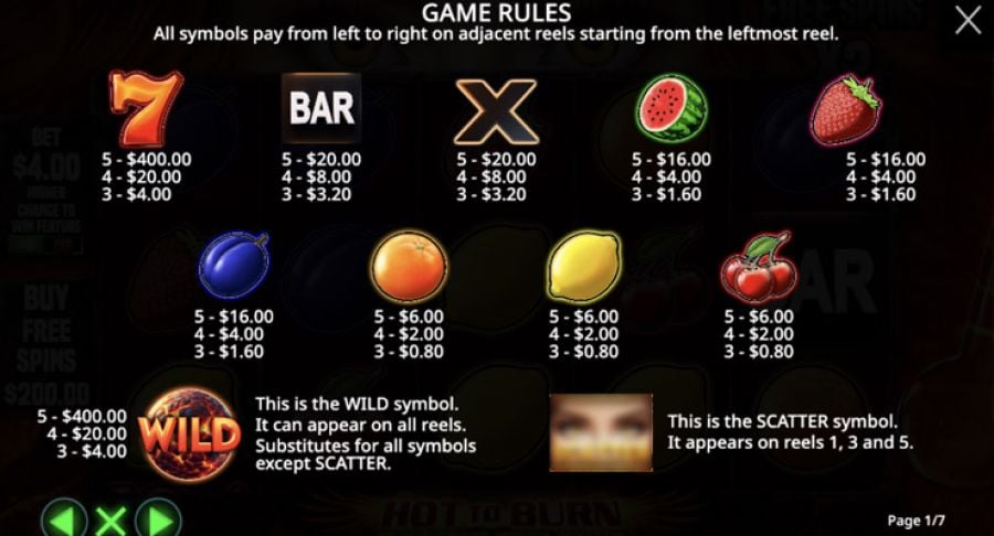 Hot To Burn 7 Deadly Freespins Symbols - bwin