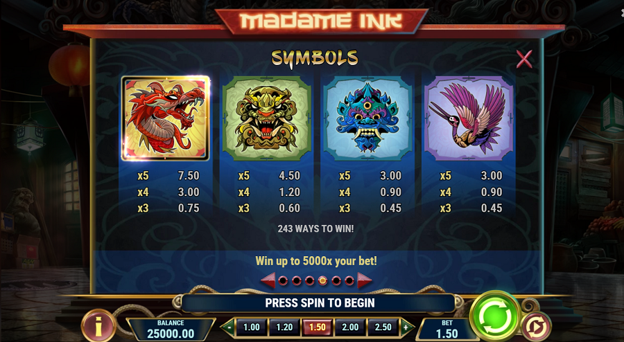 Madame Ink Feature Symbols - bwin