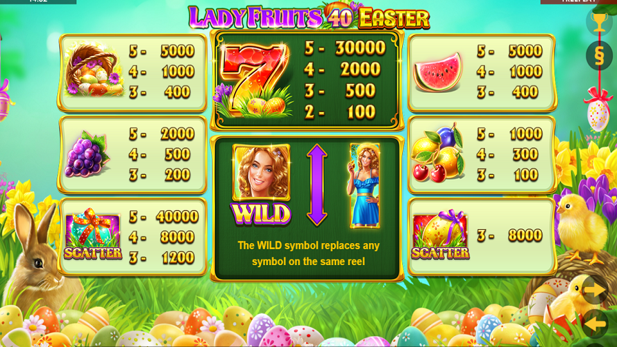 Lady Fruits 40 Easter Feature Symbols - bwin