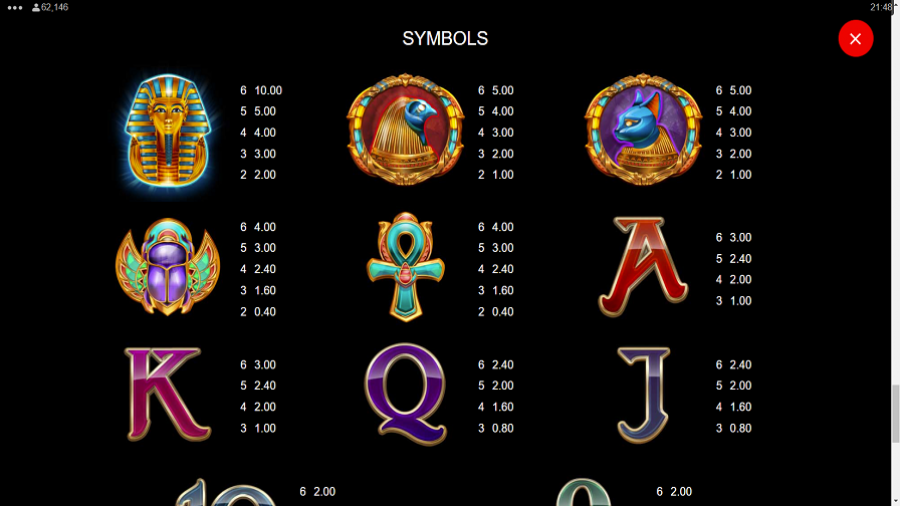Mask Of Amun Feature Symbols Eng - bwin