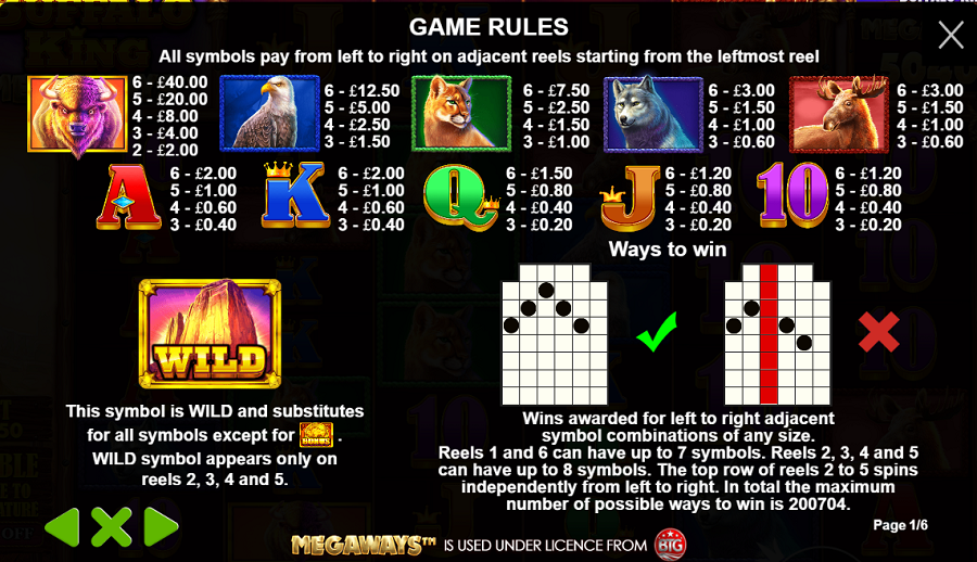 Buffalo King Megaways Feature Symbols - bwin