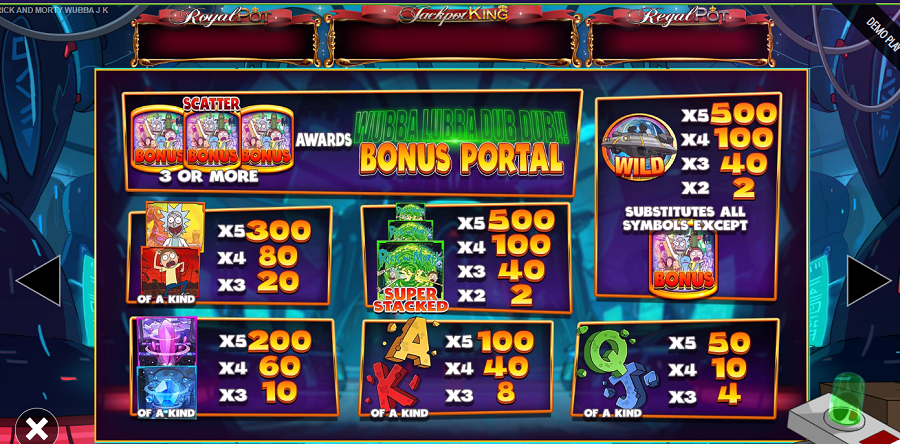 Rick And Morty Jackpot King Feature Symbols - bwin