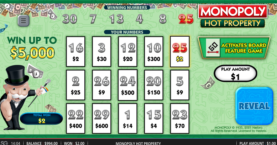 Monopoly Hot Property Bonus - bwin