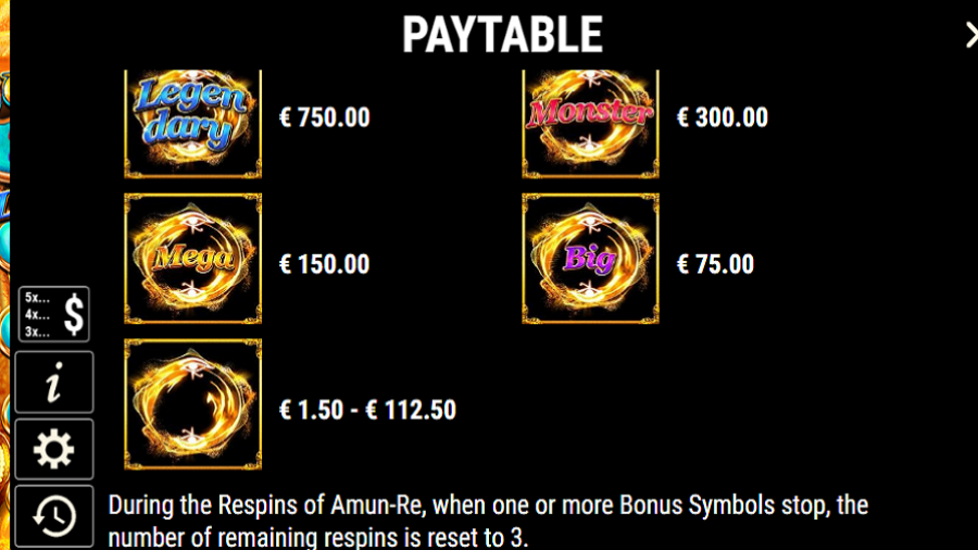 Ramses Book Respins Of Amun Re Feature Symbols - bwin
