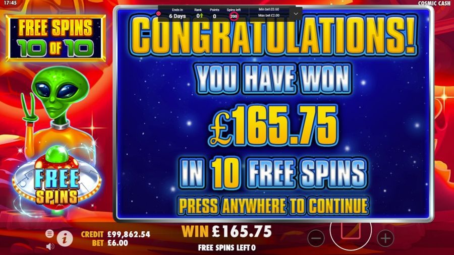 Cosmic Cash Bonus Eng - bwin