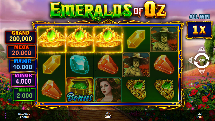 Emeralds Of Oz Bonus - bwin