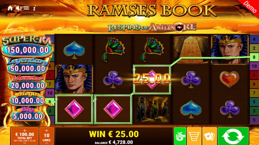Ramses Book Respins Of Amun Re Bonus - bwin