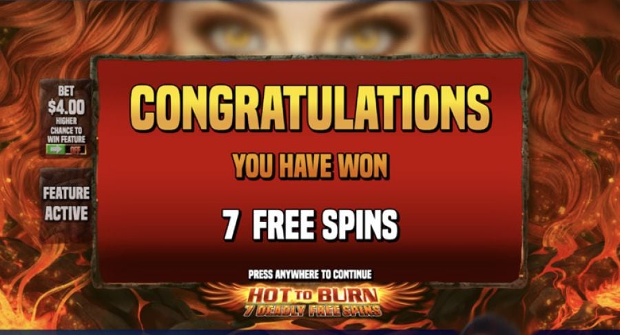 Hot To Burn 7 Deadly Freespins Bonus - bwin