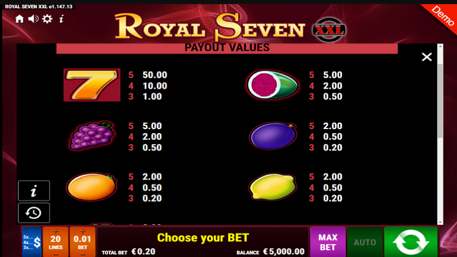 Royal Seven Xxl Feature Symbols - bwin