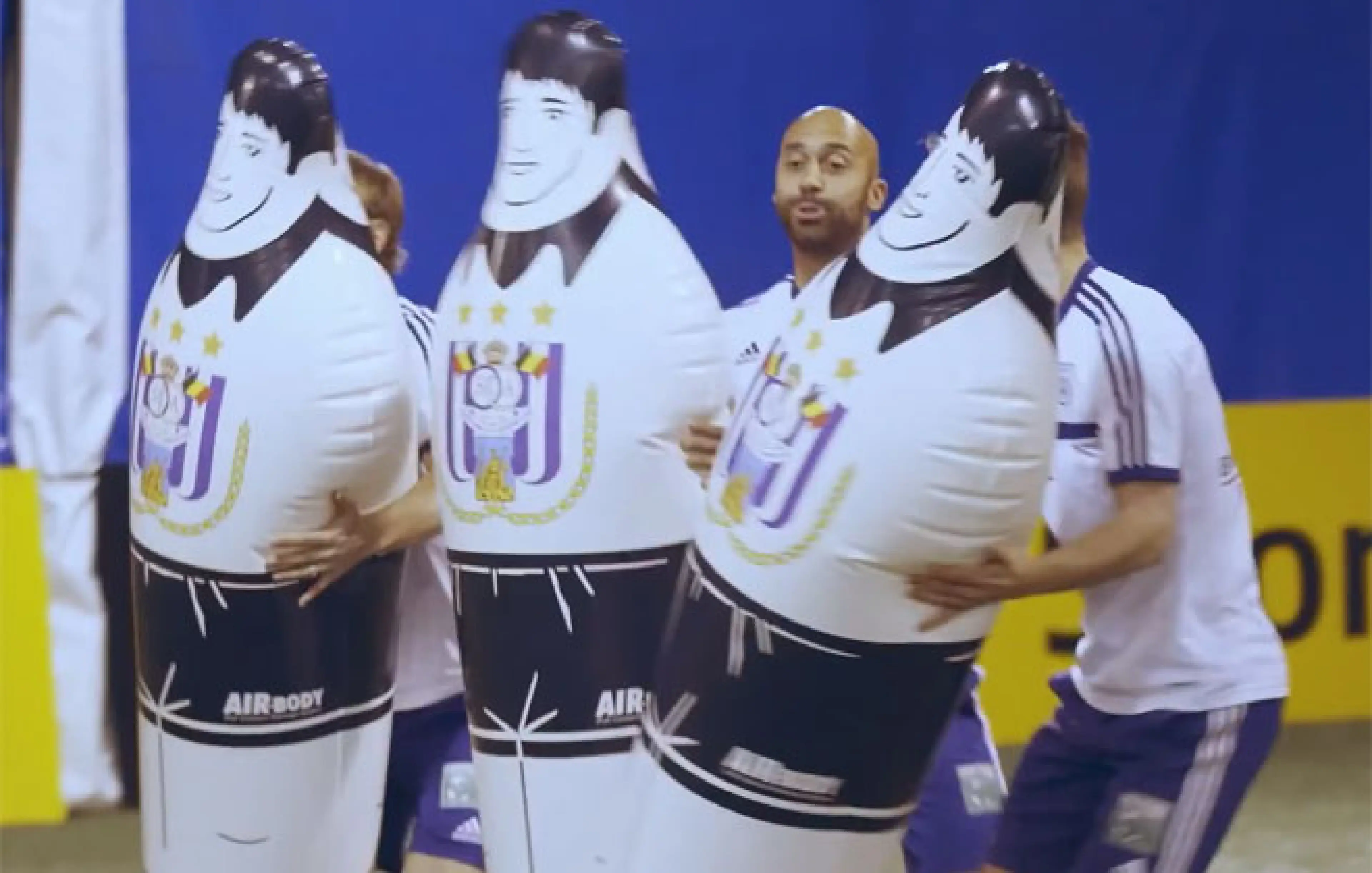 Anderlecht players undergo a number of entertaining skill drills