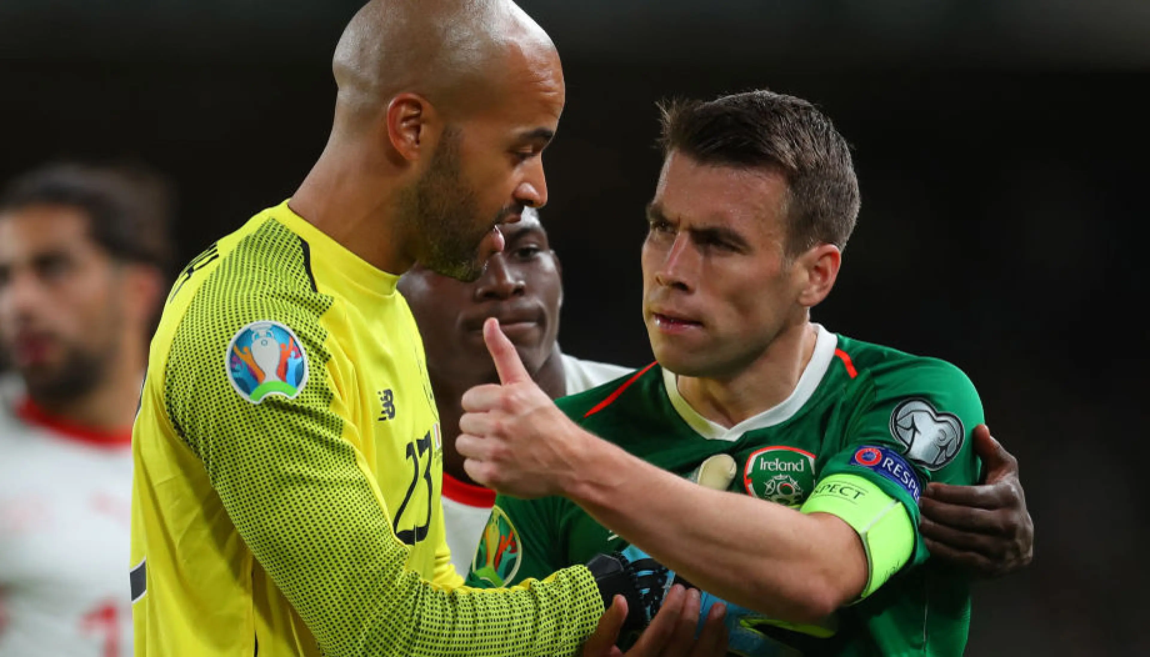 Darren Randolph and Seamus Coleman of Republic of Ireland