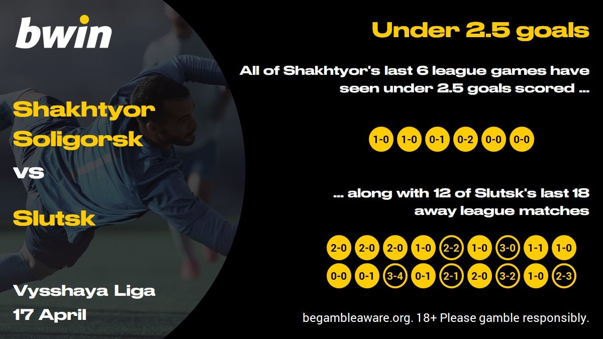 Shakhtyor v Slutsk - under 2.5